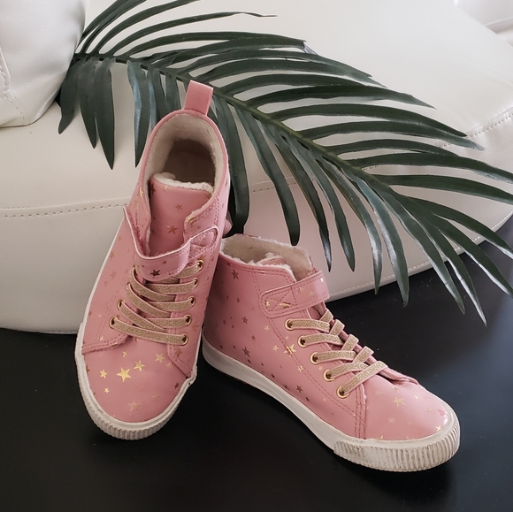 fleece lined high top sneakers